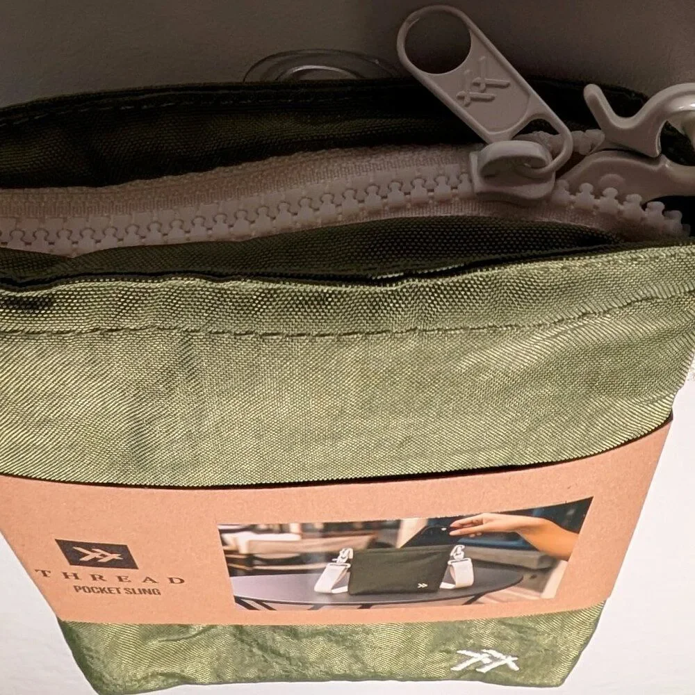 THREAD Pocket Sling Crossbody Bag Compact Nylon EDC Olive